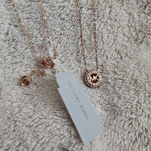 Michael Kors Rose Gold Logo Necklace